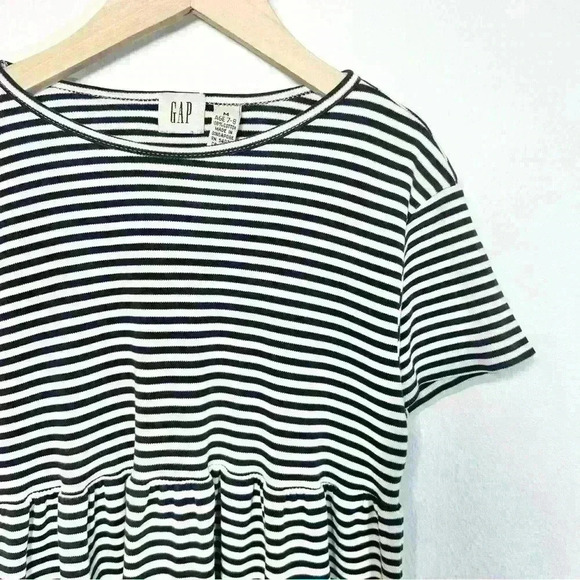 GAP Kids Black and White Striped Cotton Dress Size 7-8 Years - Picture 3 of 8